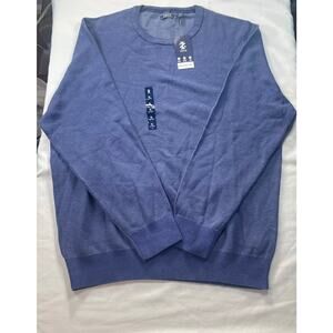 IZOD Mens 12GG Textured  Crew Sweater Size XL Skipper Blue NWT